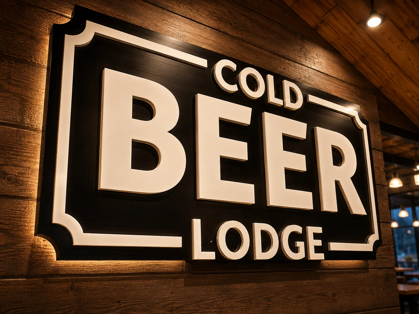 Cold Beer Lodge Interior Branding