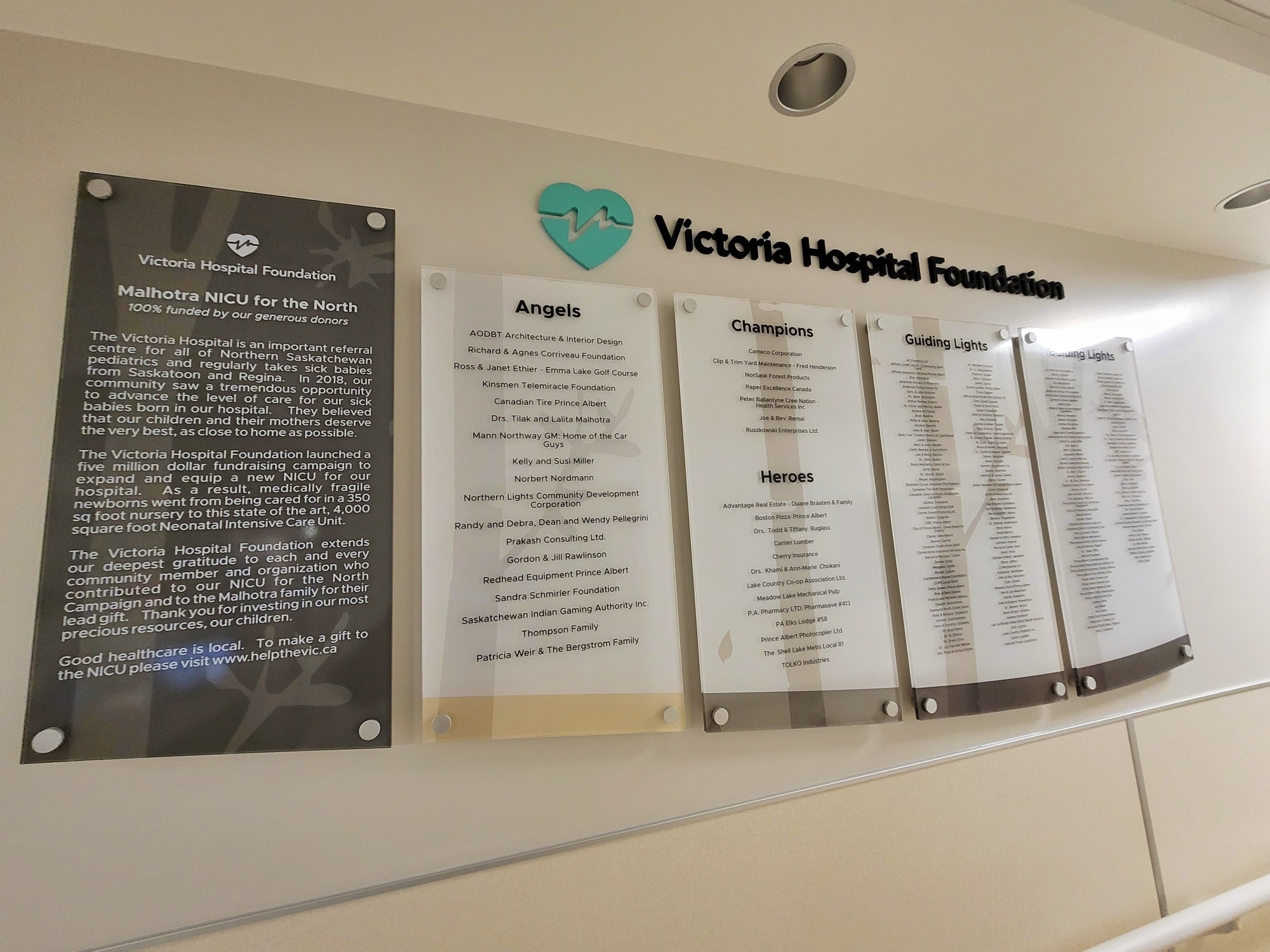 Victoria Hospital Foundation Donor Wall
