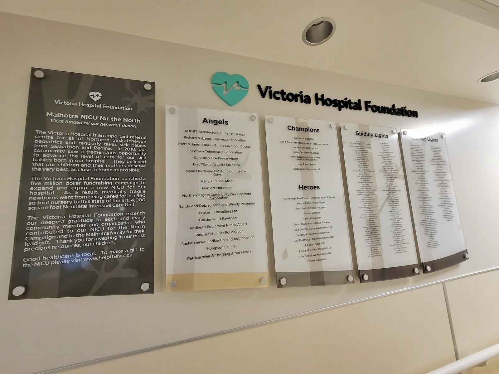 Victoria Hospital Foundation Donor Wall