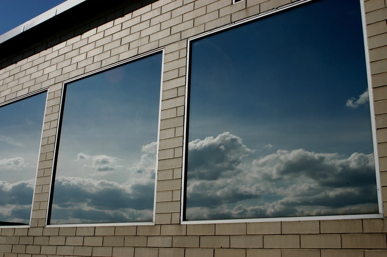 Commercial building with tinted windows
