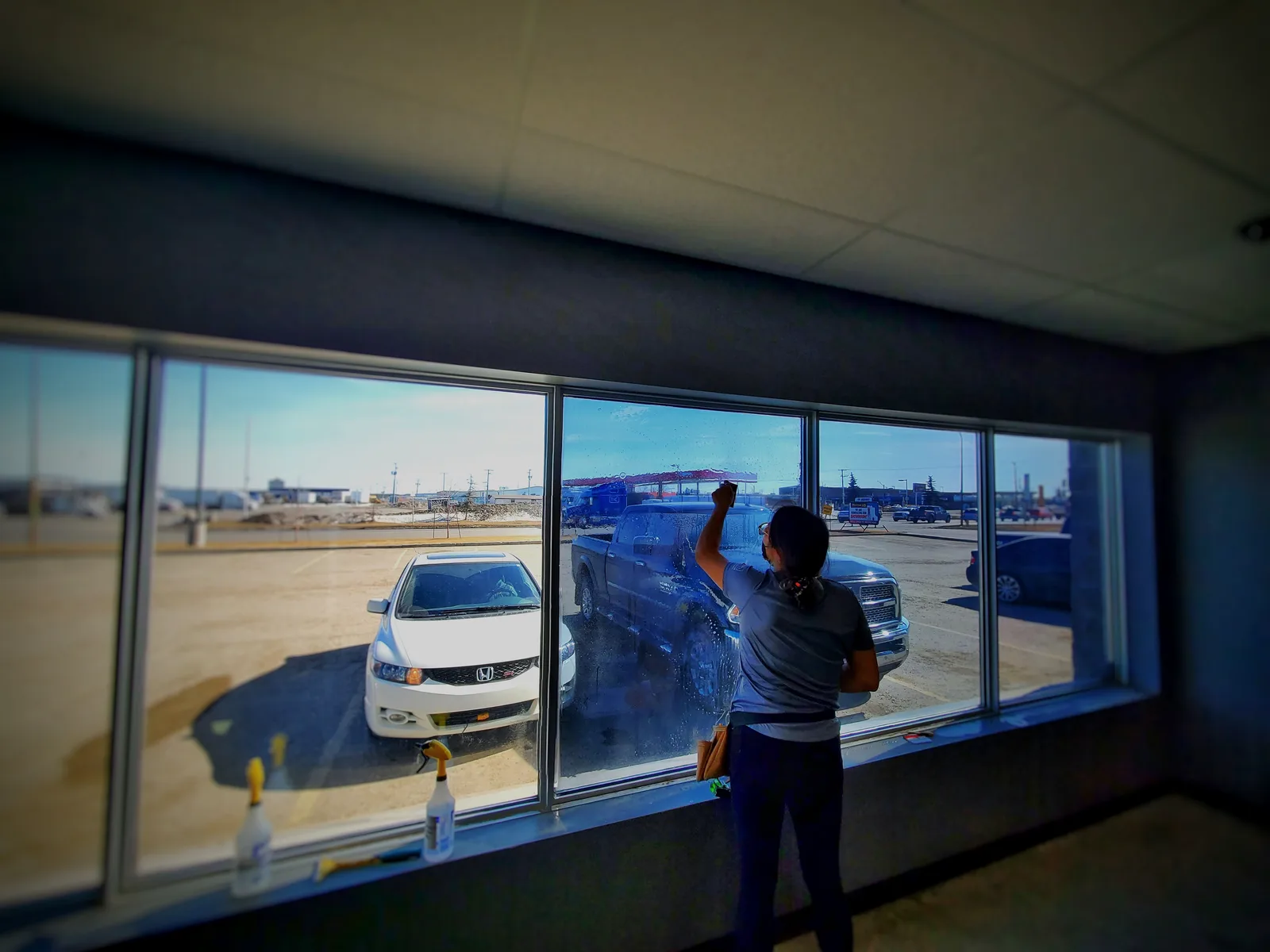 MarkIt Signs commercial window tinting installation