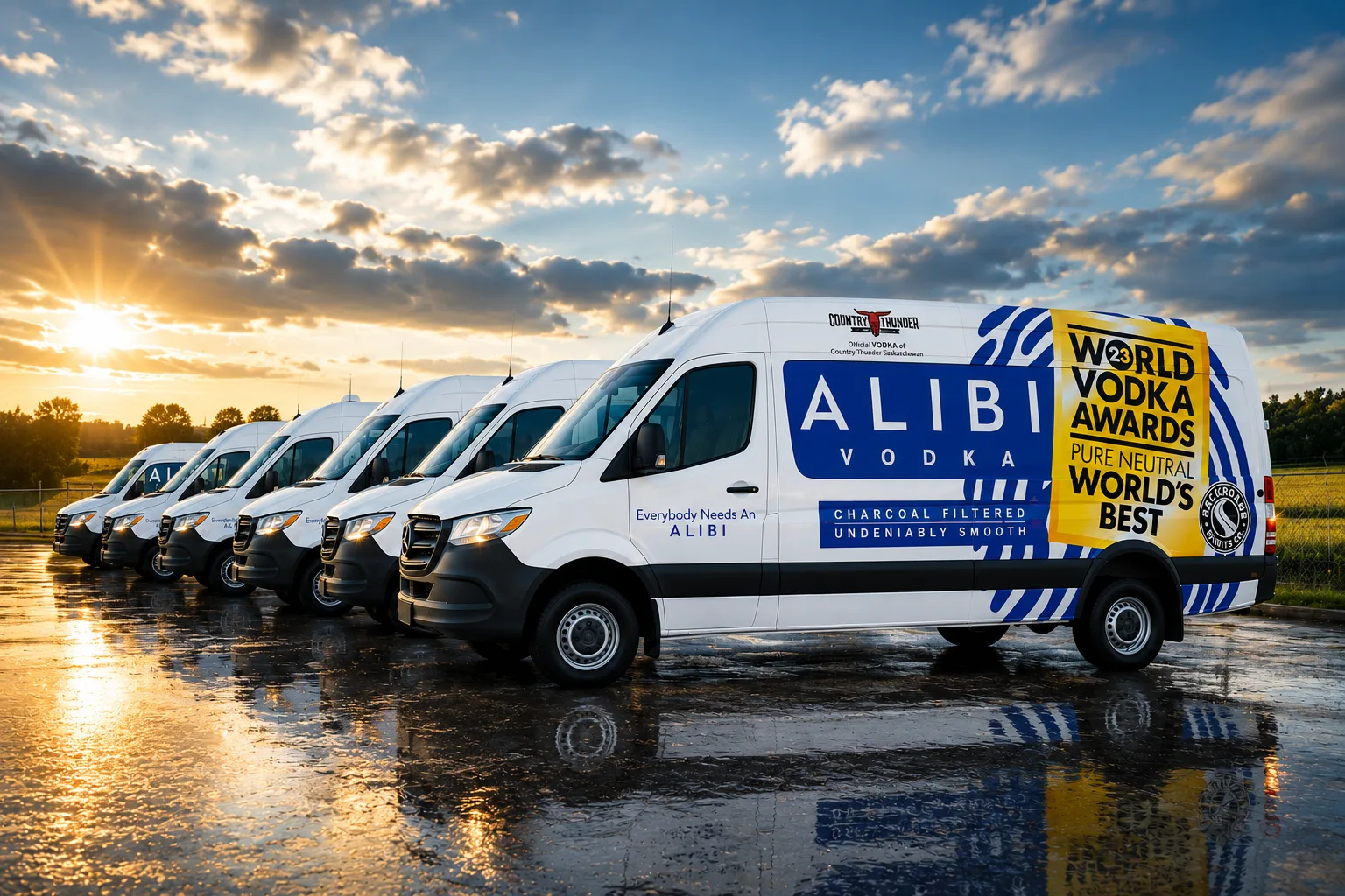 Alibi Vodka full fleet wrap by MarkIt Signs, Prince Albert Saskatchewan